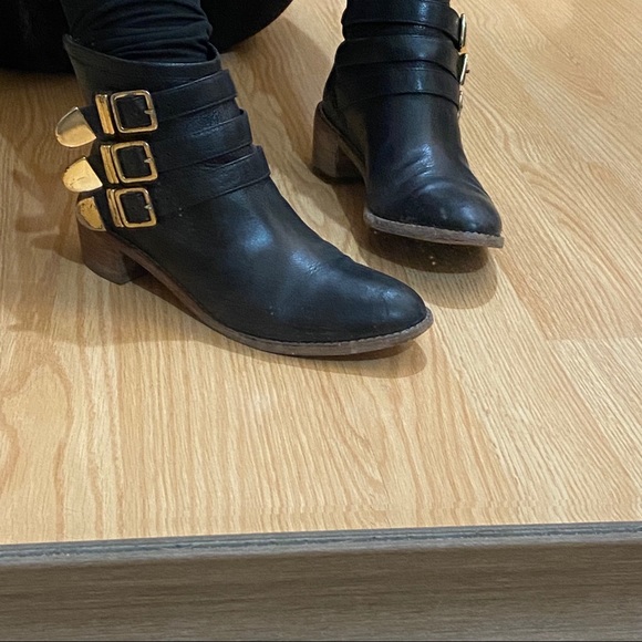 Loeffler Randall Black Fenton Buckle Black Boots Size 6 - Picture 2 of 12